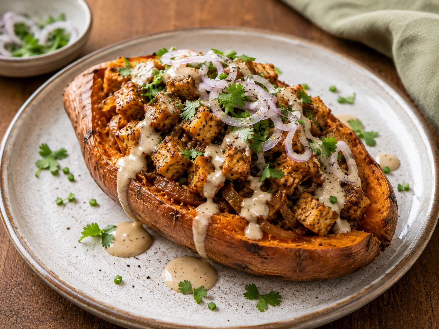 Patates Douces Farcies au Tempeh